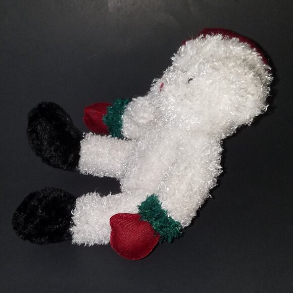 Russ Berrie White Teddy Bear Plush Red Santa Hat Christmas Stuffed Animal Toy - Picture 4 of 8